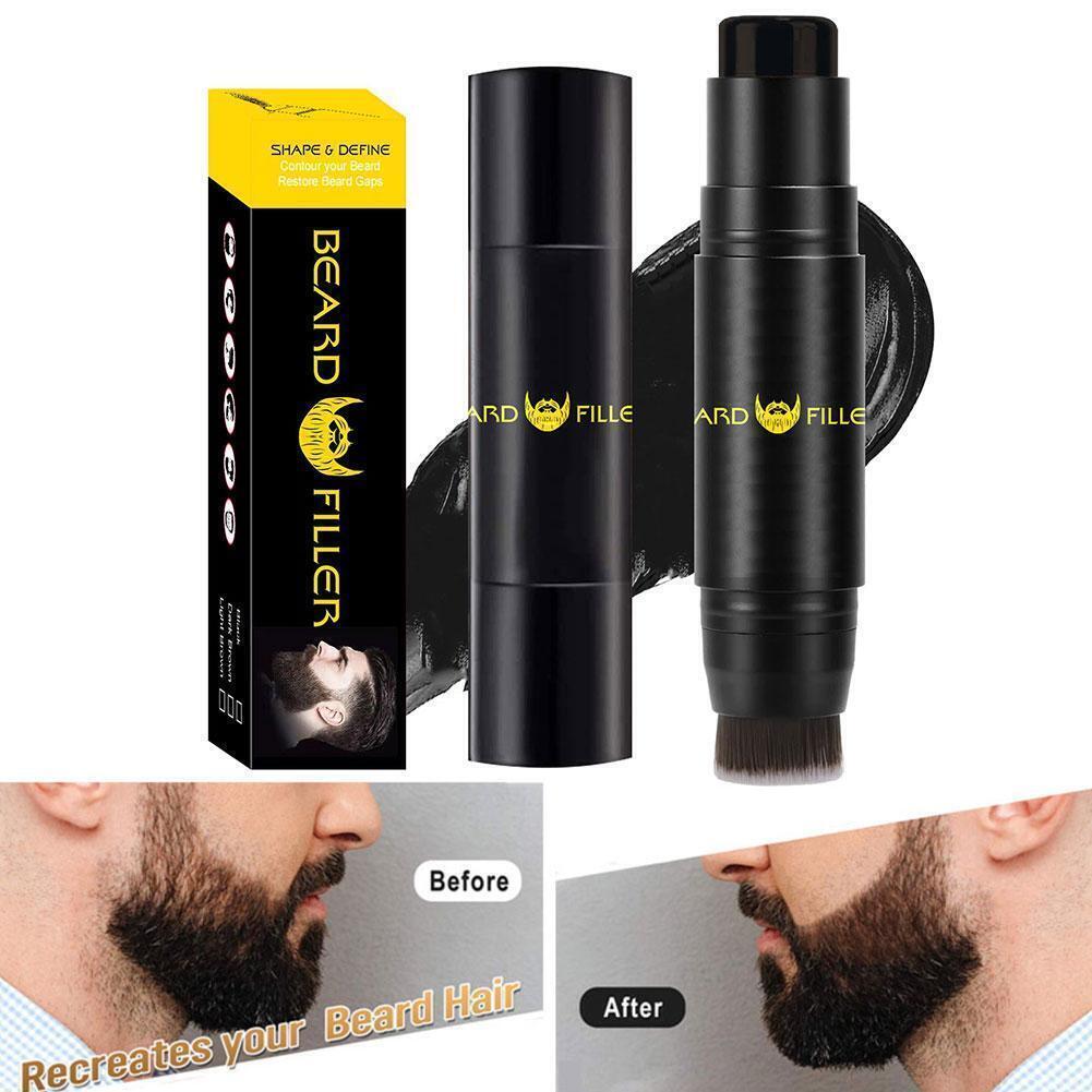 2 in 1 Beard Filling Stick - Natural Long Lasting Waterproof Black